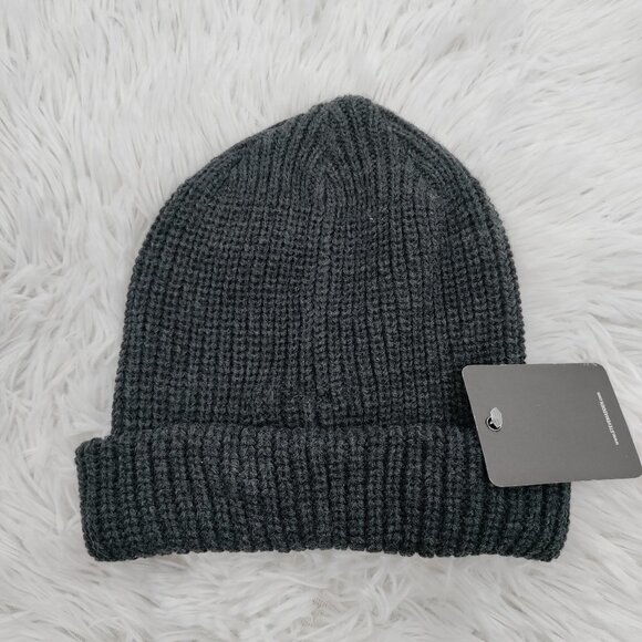 New Steve Madden Knit Ribbed Cuffed Winter Beanie Hat One Size Women Black - Picture 2 of 8